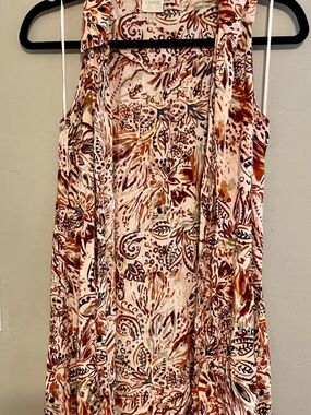 Cupio Floral Kimono/ Swim Coverup in Rust, Cream and Brown